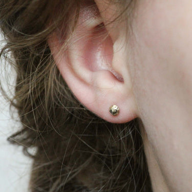 tiny gold dot stud earrings 9ct gold